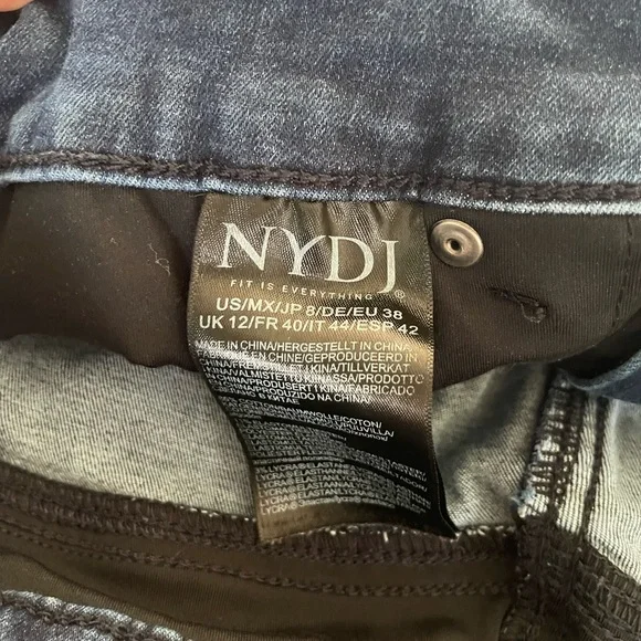 NYDJ Curve Shaper Marilyn Straight Jeans in Underground Wash, Size 8 - Picture 9 of 14